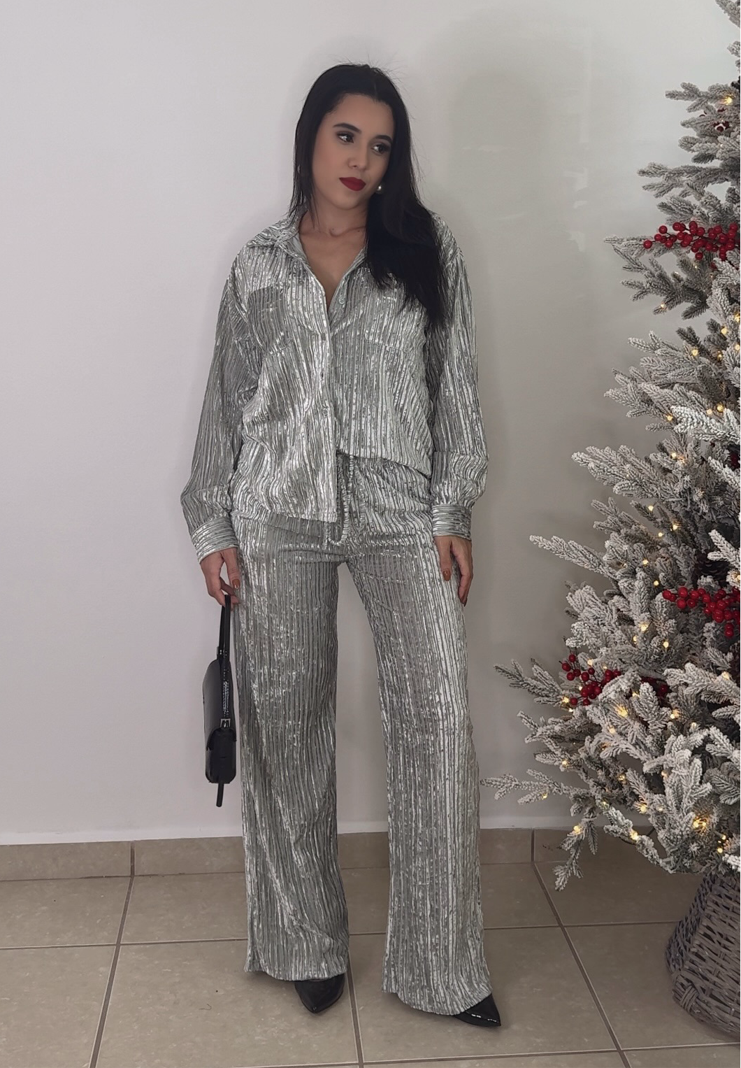 Silver Velvet Set
