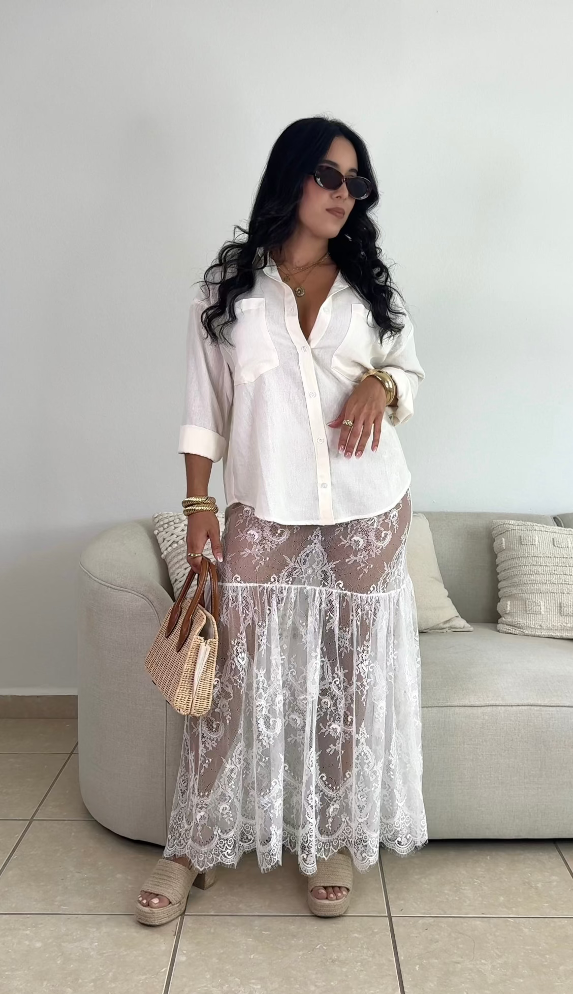 Ivory Linen Top