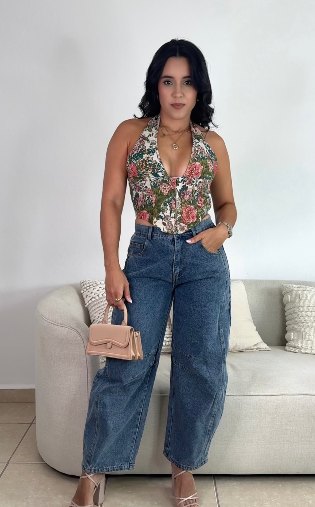 PRE ORDEN Floral Halter Corset (llega 8-9 Mayo)