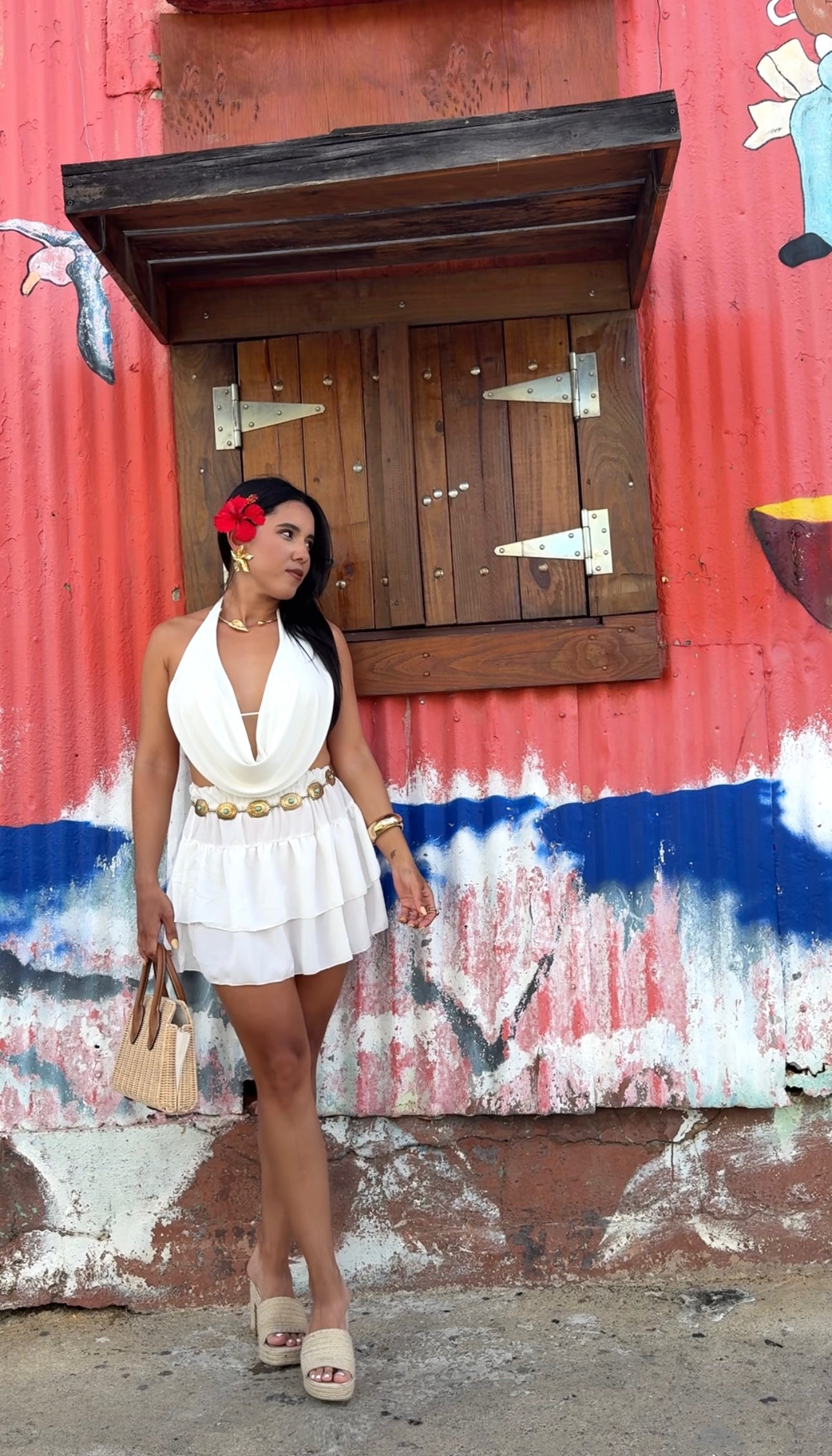 White Boho Mini Skirt