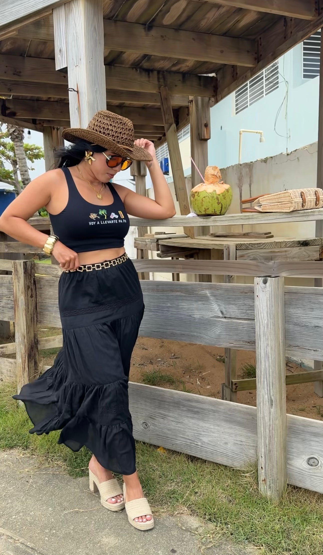 Tiered Black Maxi Skirt