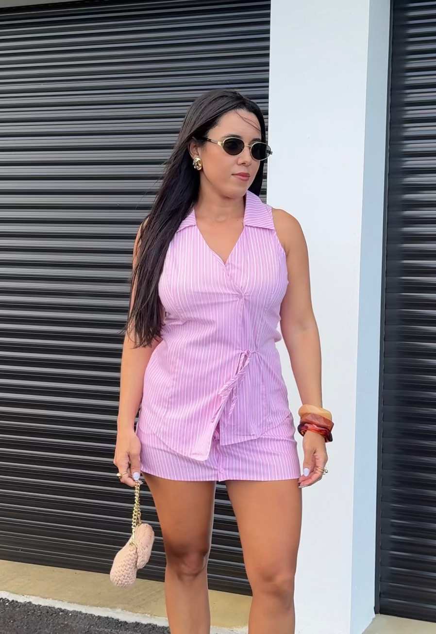 Pink Stripes Skort