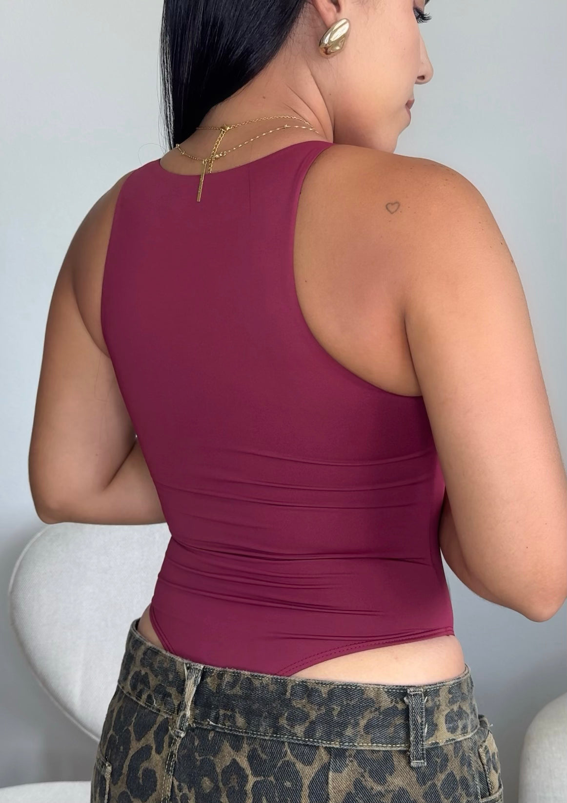 Burgundy Basic Bodysuit