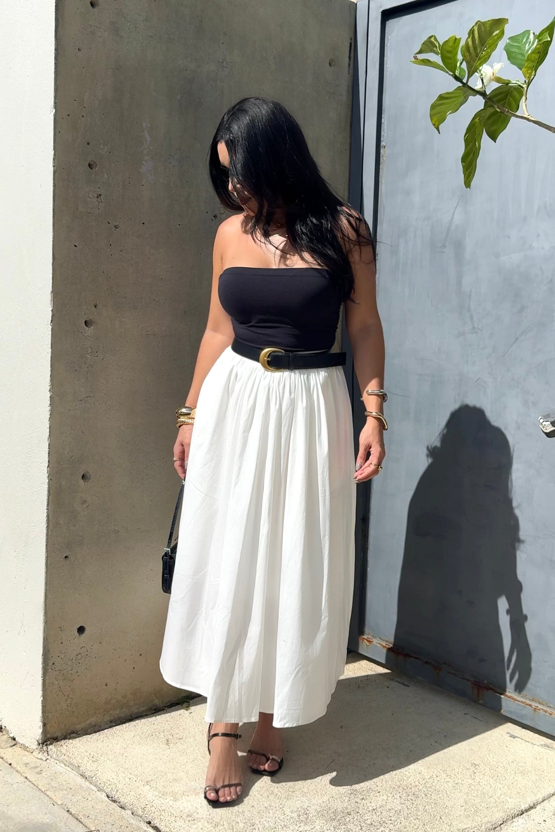 White Poplin Maxi Skirt