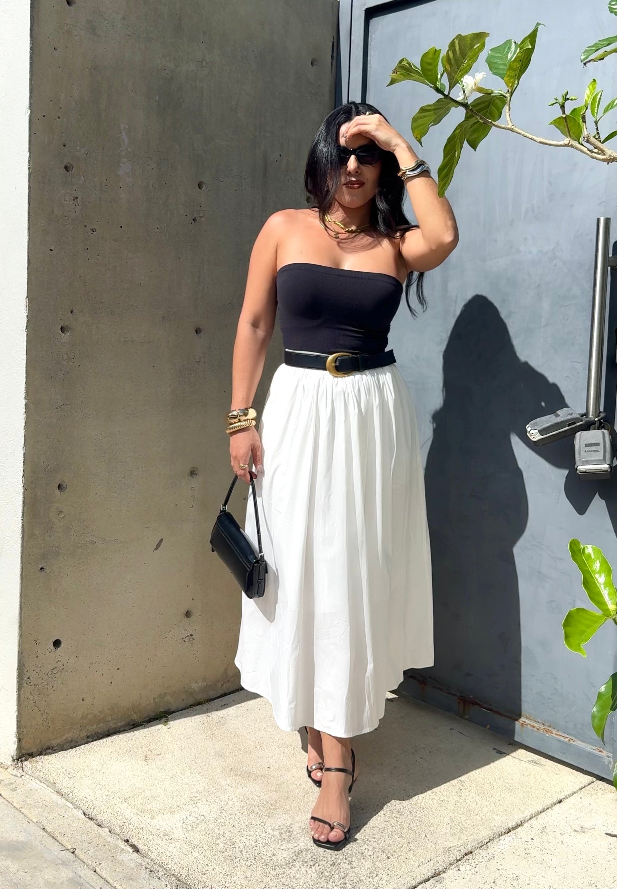 White Poplin Maxi Skirt