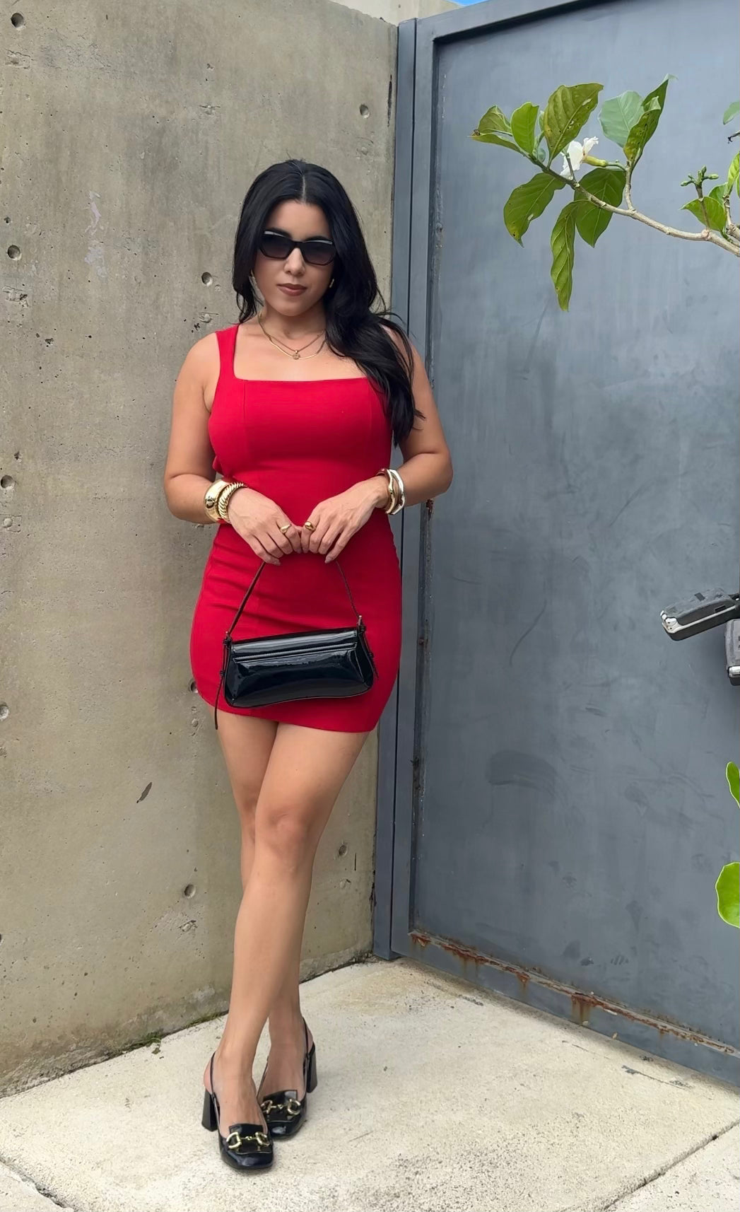 Red Mini Square Dress