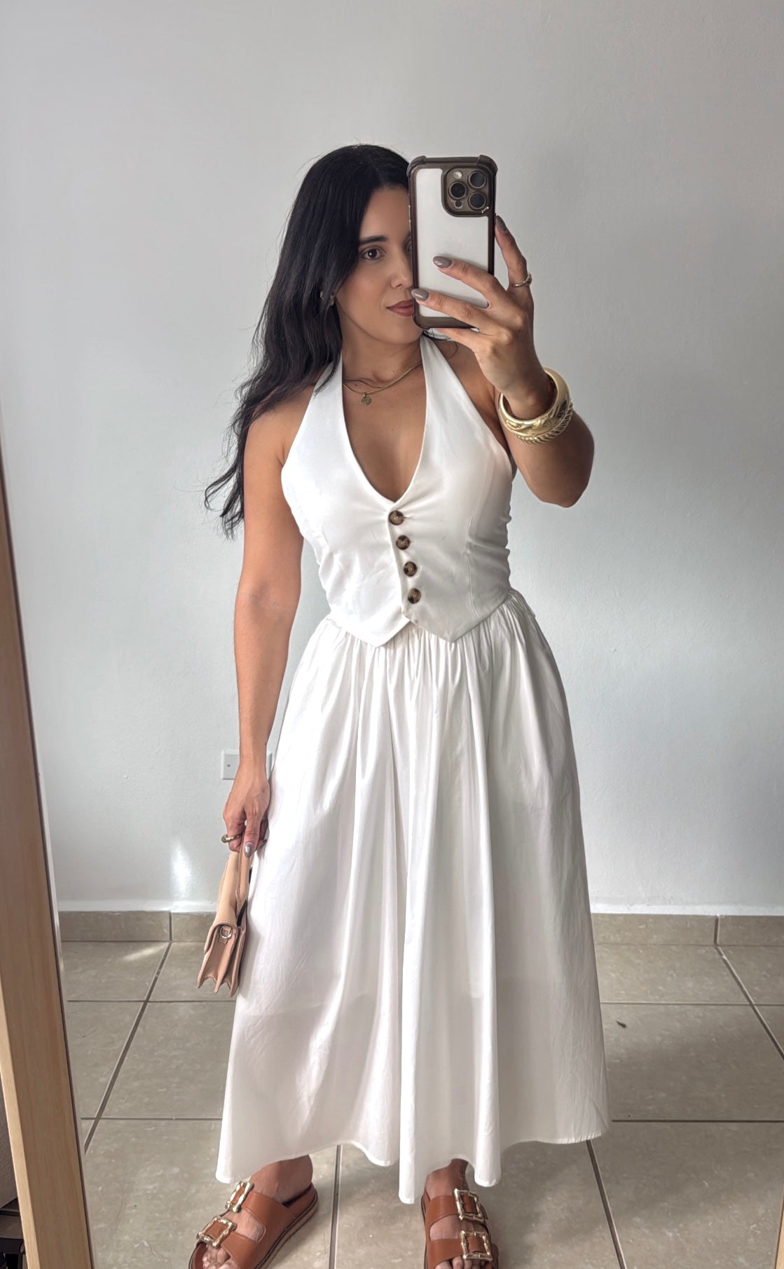 White Poplin Maxi Skirt