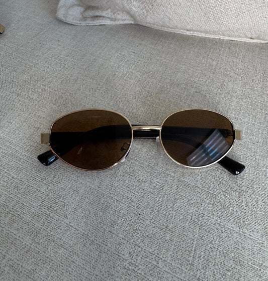 Brown Oval Sunglasses