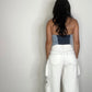 Colorblock Denim Halter Vest