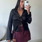 Wine Leather Skort