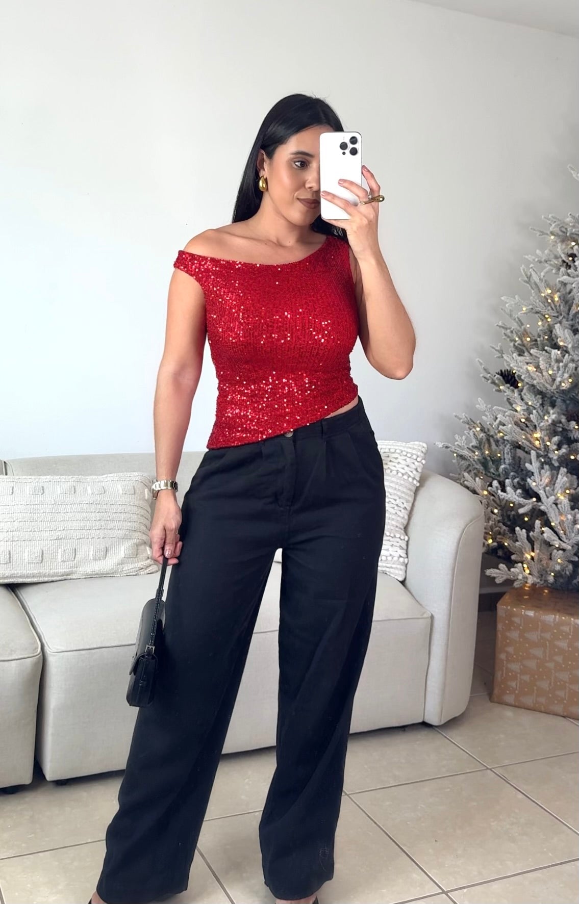 Red Sequin Top