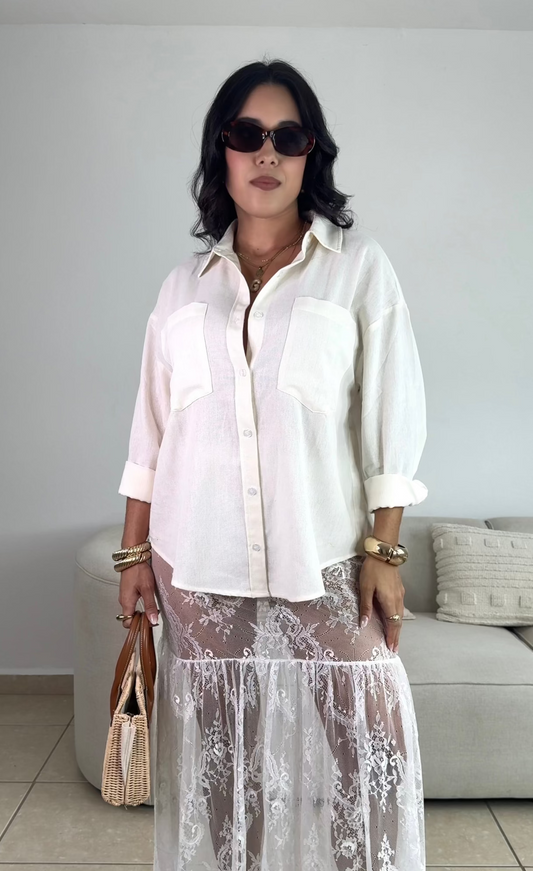 Ivory Linen Top