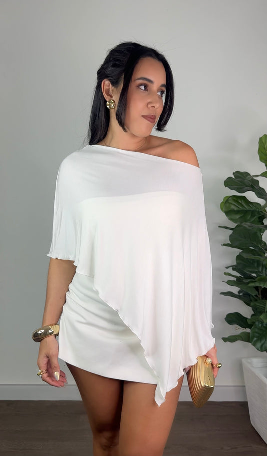 White Knit Poncho