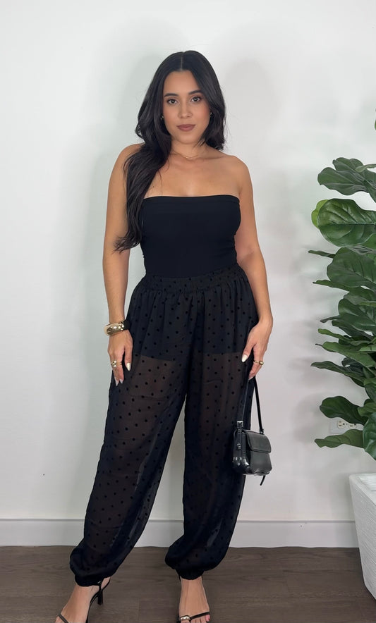 Polka Dot Sheer Pants