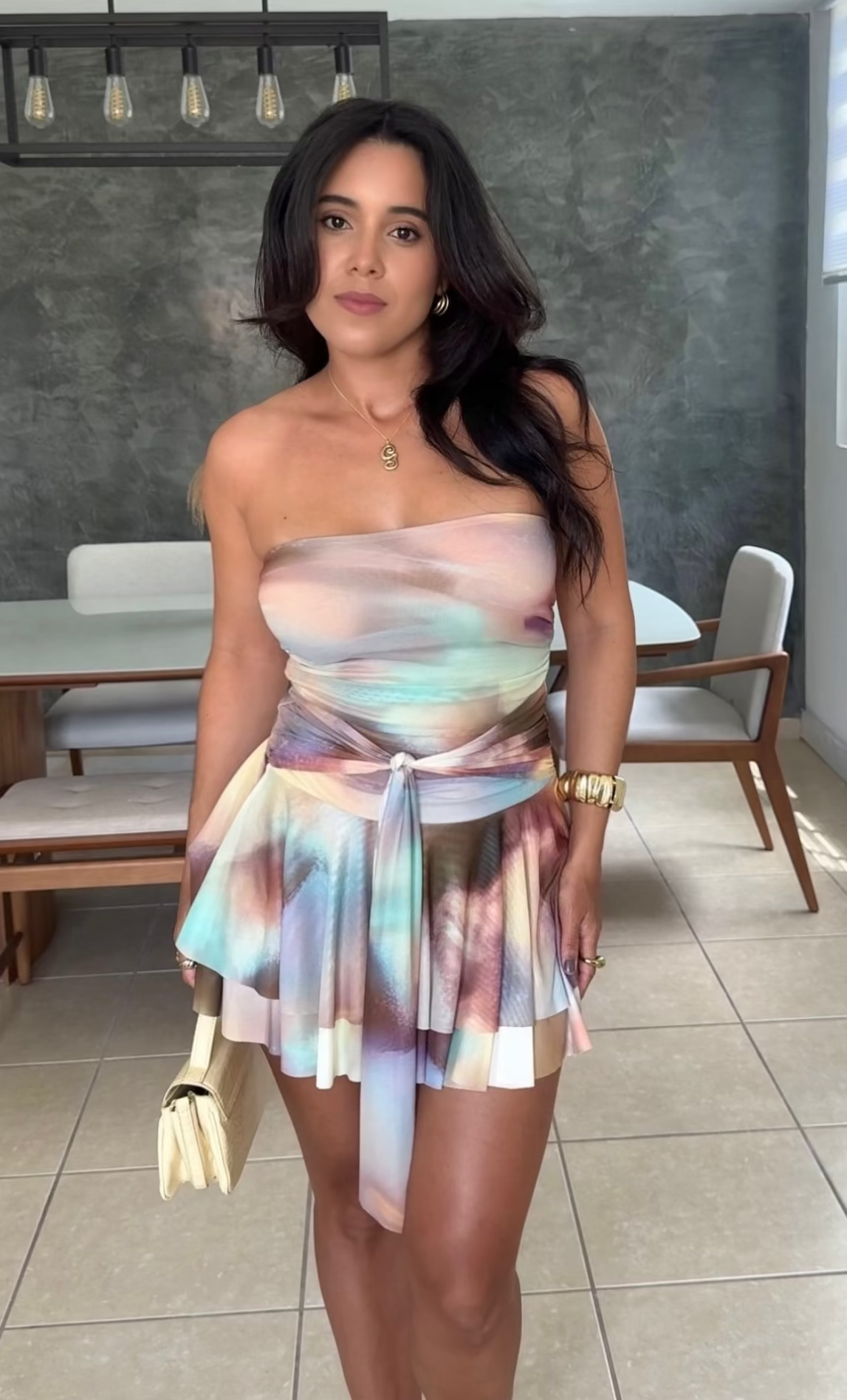 Pastel Flare Mini Dress