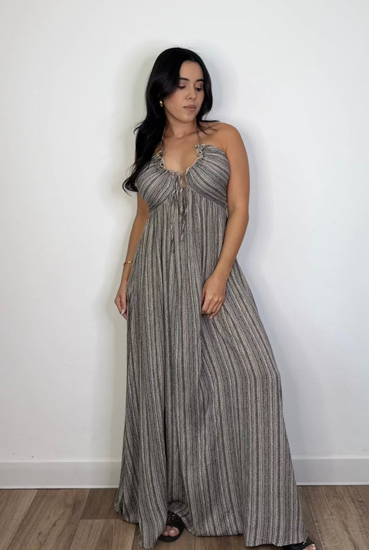 Printed Taupe Maxi