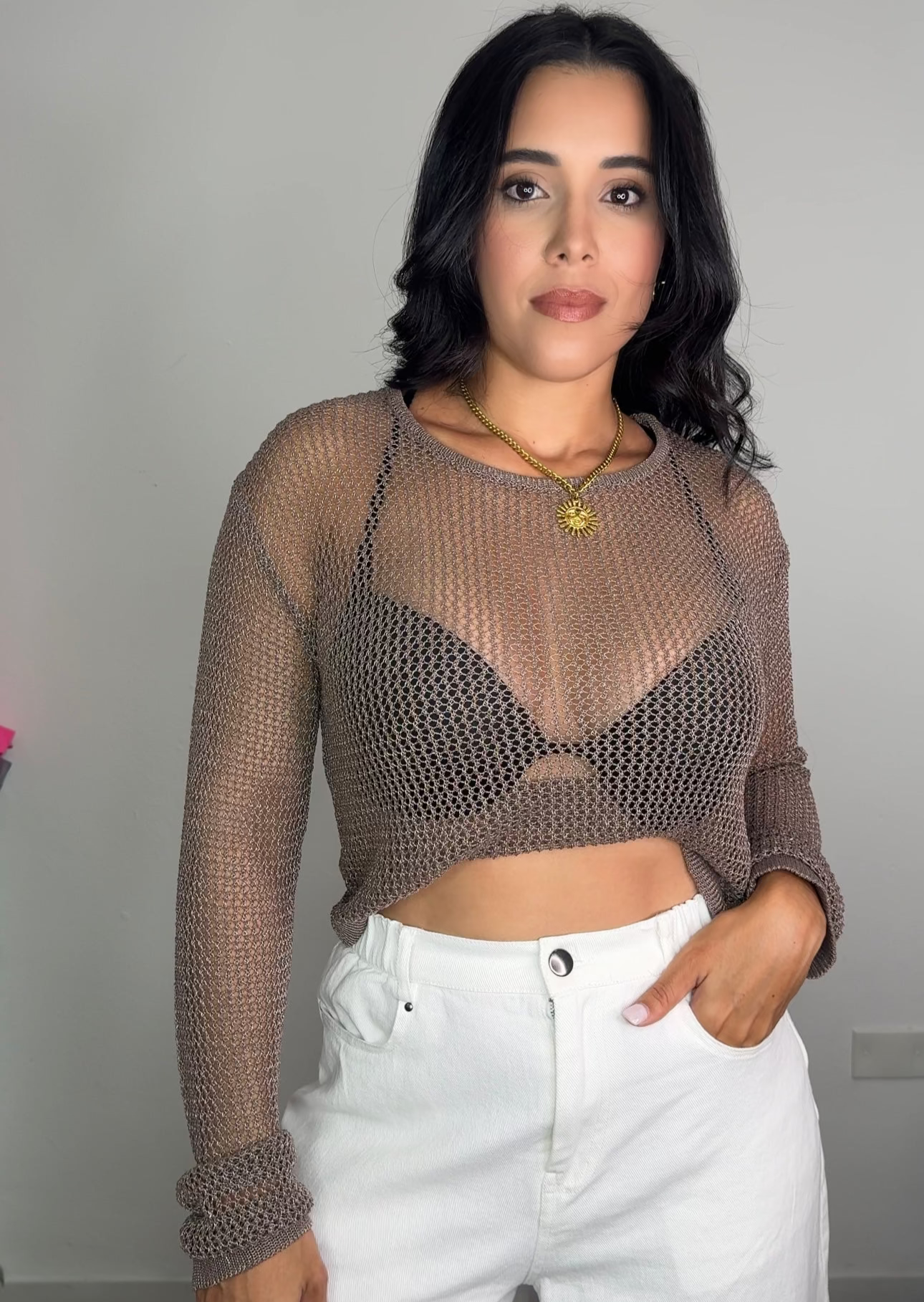 Metallic Mocha Top
