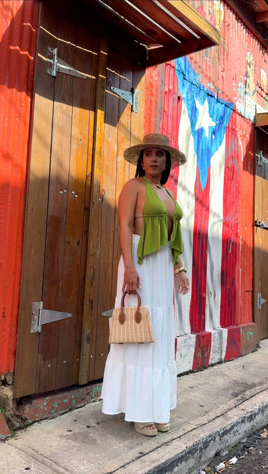 White Boho Maxi Skirt