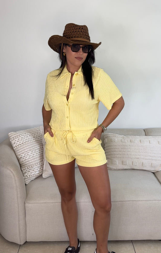 French Vanilla Shorts Set