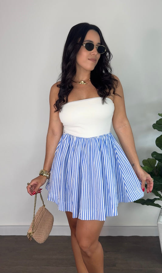 Stripes Flowy Mini Dress