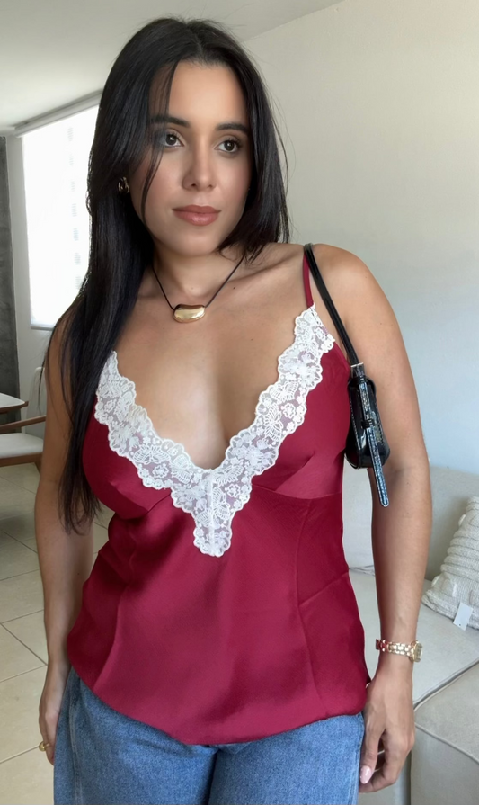 Lace Burgundy Camisole