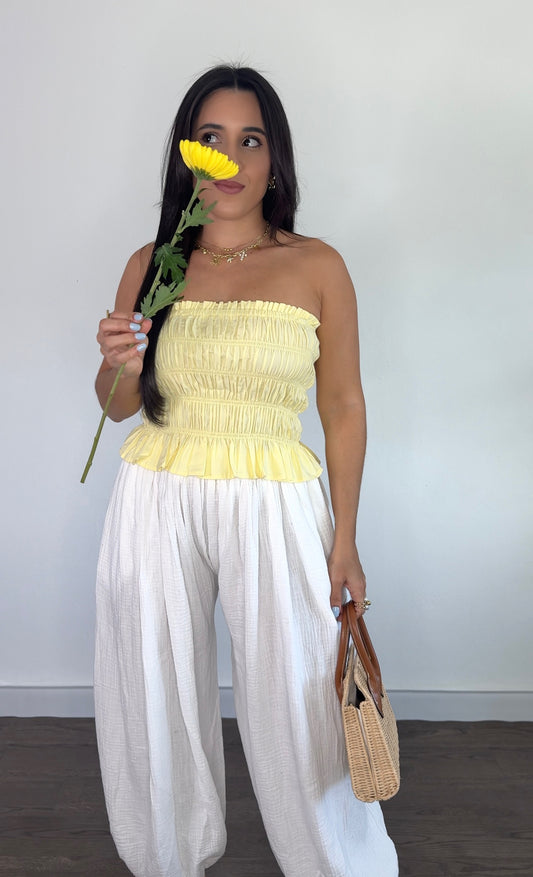 Pastel Yelllow Tube Top