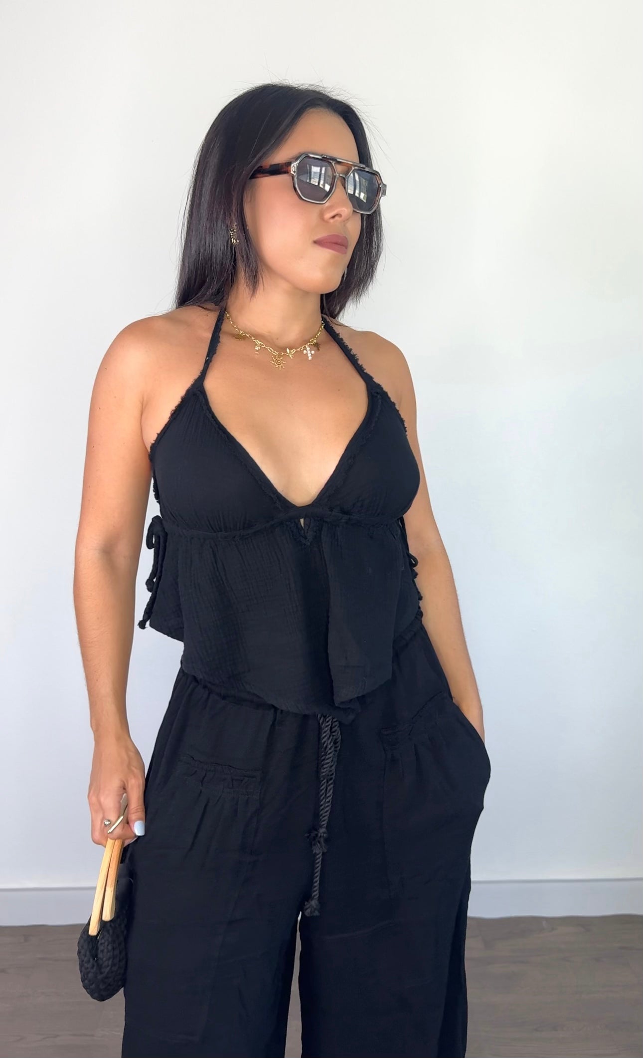 Black Halter Top