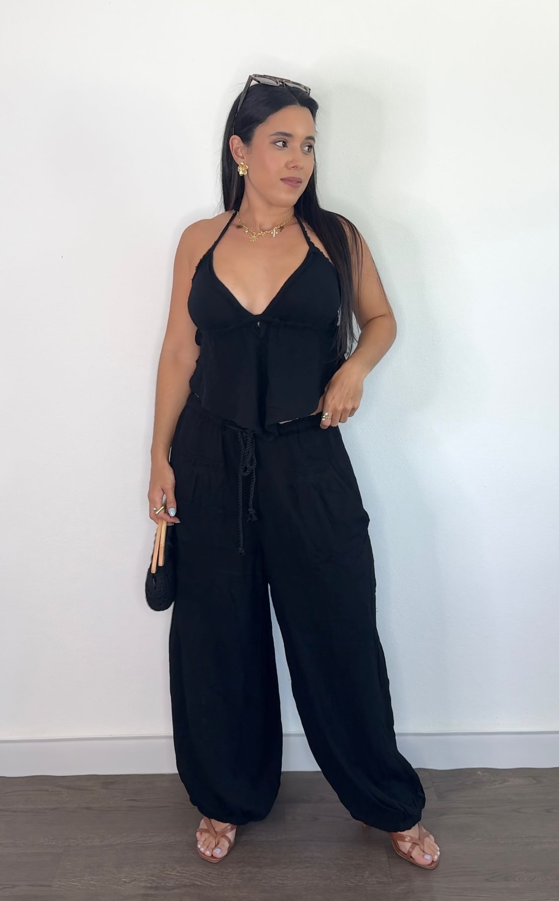 Black Hem Pants