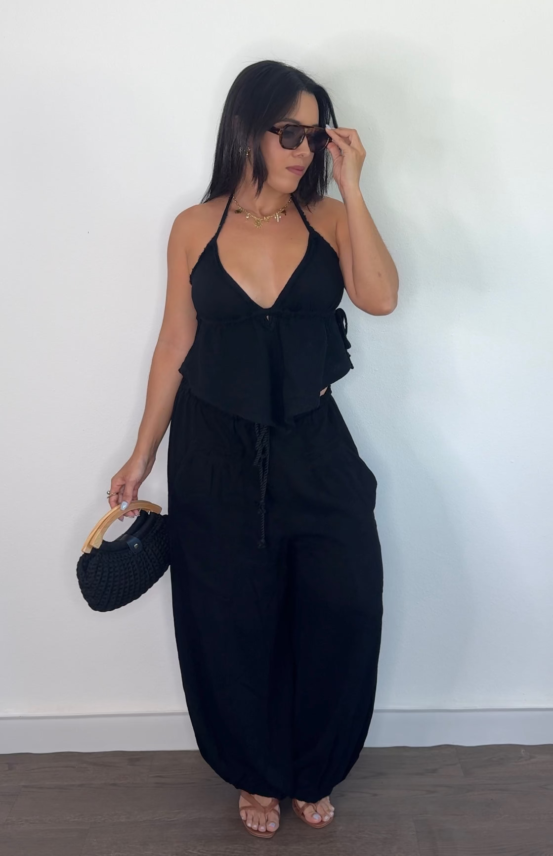 Black Hem Pants