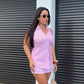 Pink Collared Stripes Top