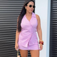 Pink Collared Stripes Top