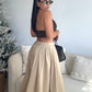 Classic Taupe Midi Skirt