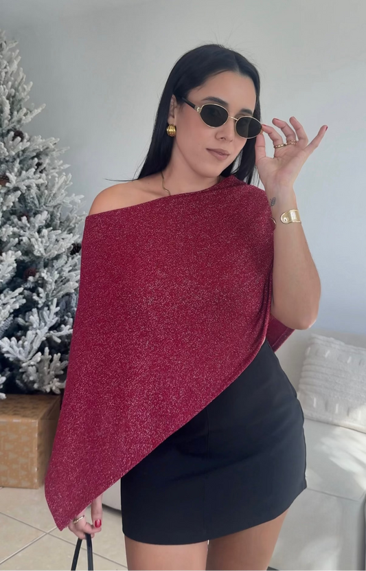Burgundy Poncho