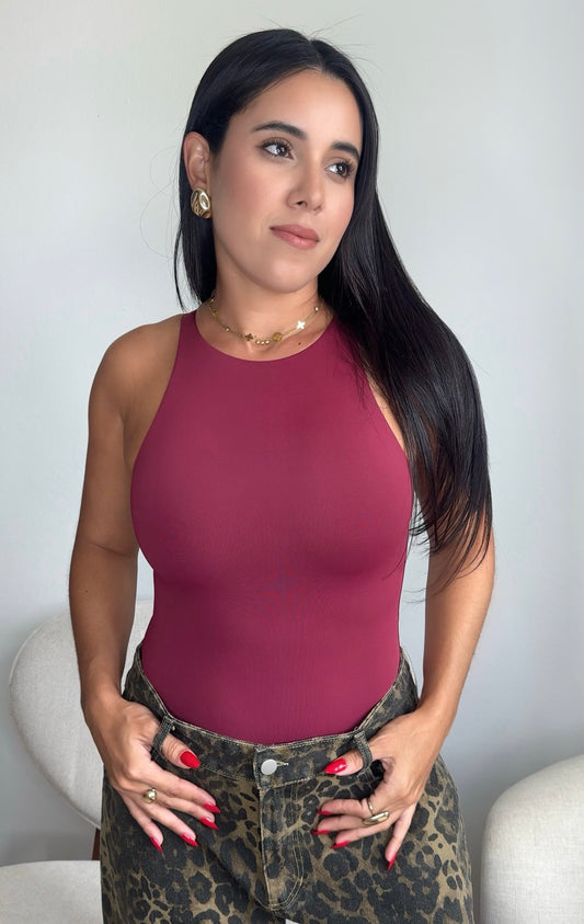 Burgundy Basic Bodysuit