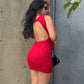 Red Mini Square Dress