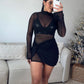 Black Glitter Dress Set