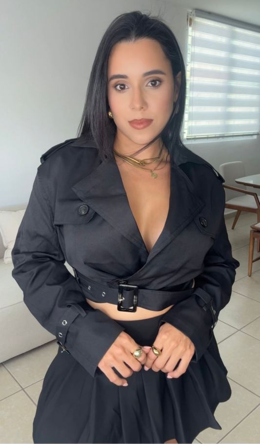 Crop Trench Coat Jacket