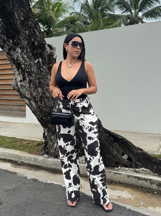 Cow Wide Leg Jeans