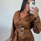Camel Suede Trench Coat