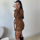 Camel Suede Mini Skirt