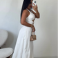 Buckle Halter Midi Dress