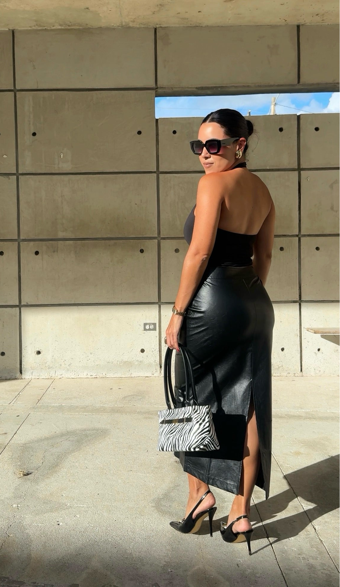 Leather Midi Skirt