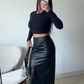 Leather Midi Skirt