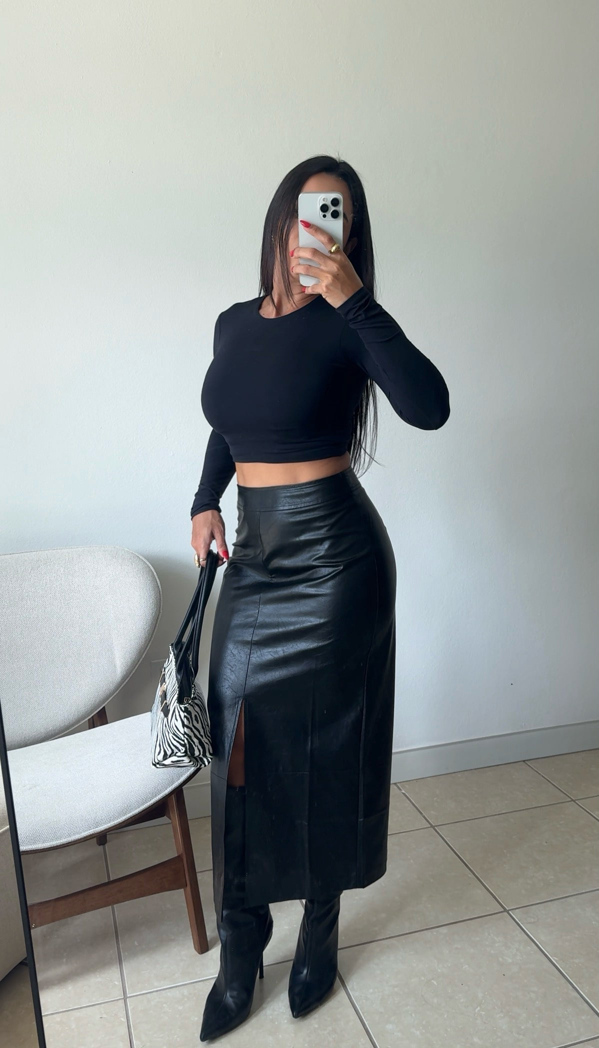Leather Midi Skirt