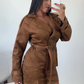 Camel Suede Mini Skirt