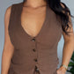 Linen Brown Vest
