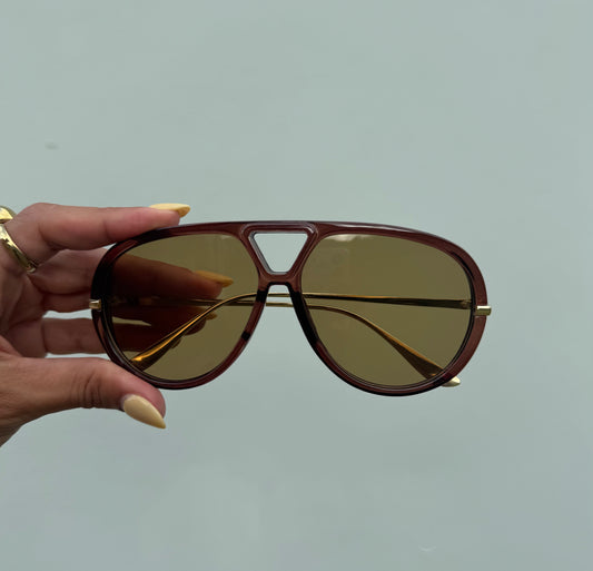 Brown Round Aviator