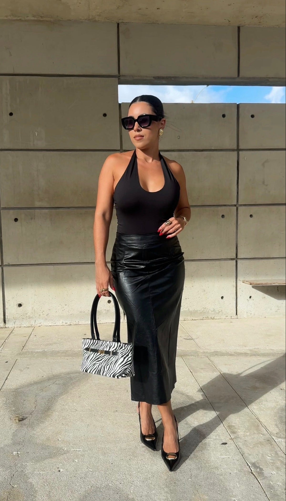 Leather Midi Skirt