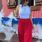 Red Boho Maxi Skirt