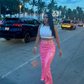Pink Metallic Maxi Skirt